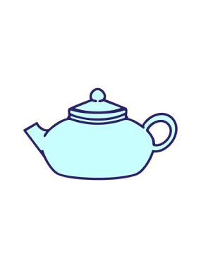 Sade bir Japon çay demliği tasarımının hareketli animasyonu