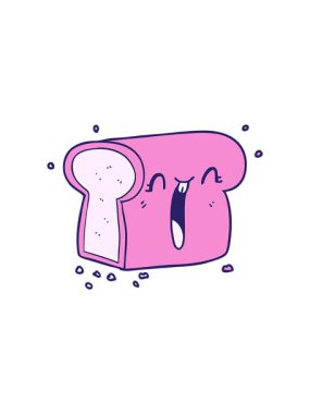 Radyoaktif parlayan çizgi film animasyonu Gülen somun ekmeğin