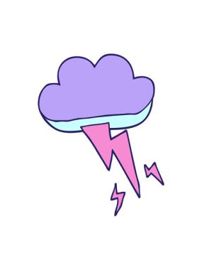 karikatür karikatür karalama gök gürültüsü ve şimşeklerin animasyonunu durdurup duraklat