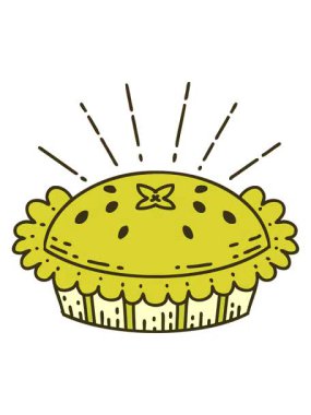 Geleneksel dövme stilinin renkli animasyonu inanılmaz bir turta.