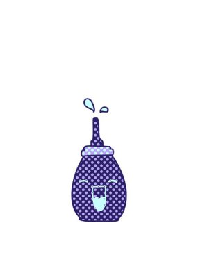 Uyanın ve çizgi roman tarzının animasyonunu süzülün. Mutlu kırmızı soslar.