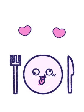 Yemek Tabağı Tebeşir Çiziminin dönen kalp animasyonu