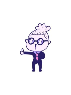 attention grabbing animation of cartoon woman wearing spectacles