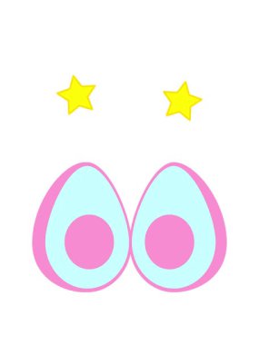 dönen yıldızlar avokado illüstrasyonunun animasyonu