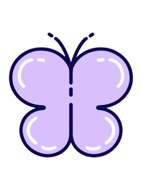 Basit ve sevimli kelebeğin neon ışık efektleri