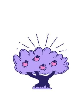 Geleneksel dövme biçimi elma ağacının hareketli canlandırması