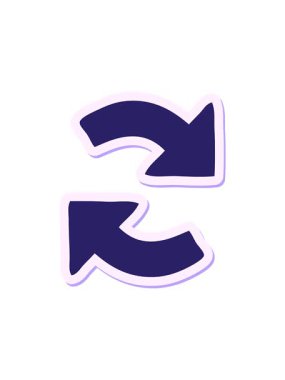 Şirin bir çizgi filmin yön gösteren okunun hareketli çıkartması