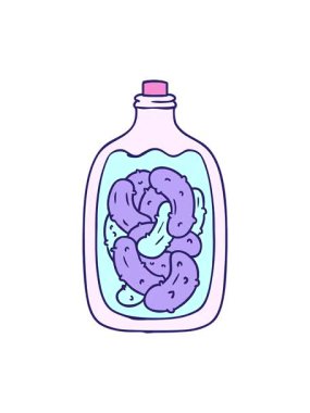 Çizgi film karikatür karalama kavanozunun turşu turşusu efekti