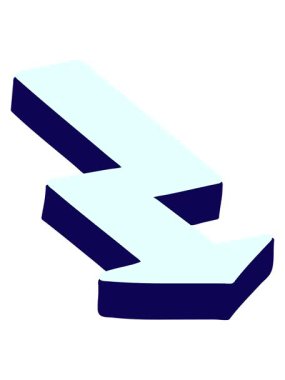 Oku işaret eden çizgi film elemanının neon ışık efekti canlandırması