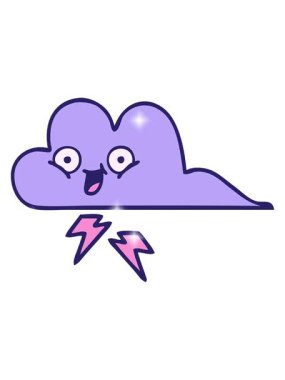 Bir fırtına bulutunun karikatür çiziminin ışıltılı etkisi