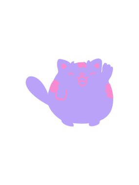 Sevimli kedi sallamasının radyoaktif ışıldayan animasyonu