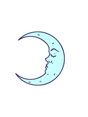 Hilal şeklinde geleneksel bir dövmenin yatay titreşimli animasyonu