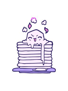 Elle çizilmiş çizgi film tereyağı krep üzerinde erirken canlandırmayı çalıştır.