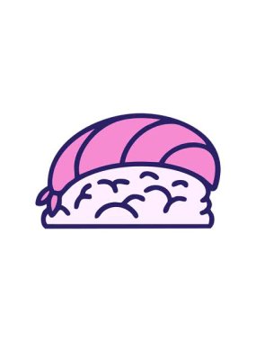 Japon nigiri suşisinin pirinç tasarımı üzerine hareketli animasyonu