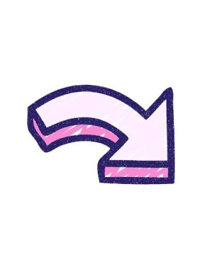 Eğri Ok Tebeşir Çiziminin dönen hareketli animasyonu