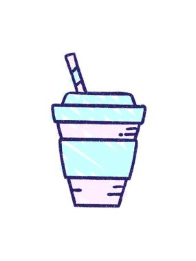 Buzlu Kahve Tebeşiri Çiziminin titreşimli animasyonu