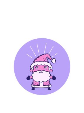 Dövme stili Noel Baba karakterinin yükseliş ve yüzme animasyonu