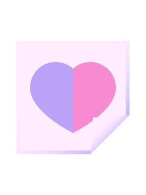 Dikkat çekici kalp sembolü grafik vektör illüstrasyon kare etiketi canlandırması