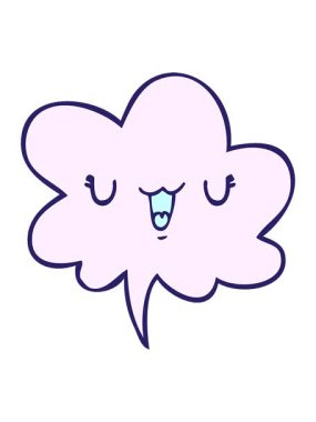 Tatlı, mutlu çizgi film suratlı konuşma baloncuğu ile animasyonu durdurup duraklat