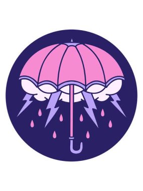 bir şemsiyenin ikonik görüntüsünün hareketli animasyonu