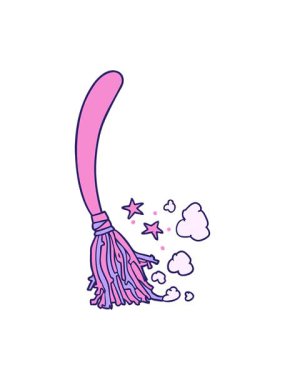 Cadılar Bayramı cadı süpürgesinin hareketli animasyonu