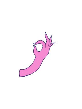 Çizgi film el sembolünün yatay titreşimli animasyonu