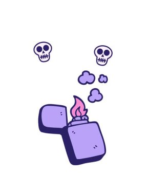 Çizgi film animasyonunun dönen kafatası animasyonu.