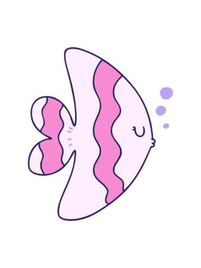 El hareketlerinin titreyen animasyonu çizilmiş tuhaf çizgi film balıkları.