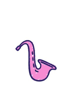 Saksafon Tebeşir Çiziminin zıplama hareketi animasyonu