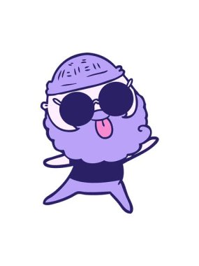 Dilini çıkaran sakallı adamın hareketli animasyonu.