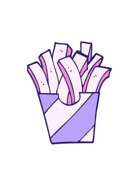 Çizgi film karikatür kızartmalarının hareketli animasyonu