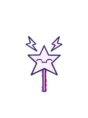 Sihirli değnek çiziminin yanıp sönen radyal çizgileri