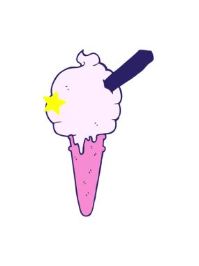 Parıldayan yıldızlar çizgi film dondurmasının animasyonunu etkiler.