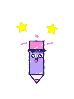 dönen yıldızlar kalem tebeşirinin animasyonu resim çiziyor