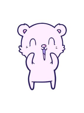 Kutup ayısı parlak neon çizgi filminin titreyen animasyonu