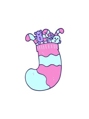 Noel çorap karikatürünün hareketli animasyonu