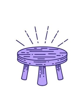 Geleneksel dövme stili ahşap bir tabure çiziminin dikkat çekici animasyonu