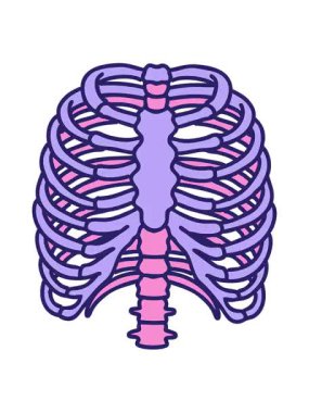 Bir göğüs kafesinin ikonik dövme görüntüsünün titreşimli hareket animasyonu