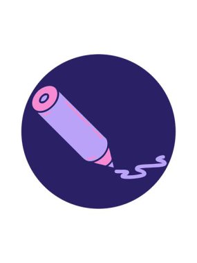 Renkli bir kalemin dövme stili görüntüsünün dikkat çekici animasyonu