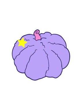 Parlayan yıldızlar çizgi film karakteri balkabağı animasyonunu etkiler.