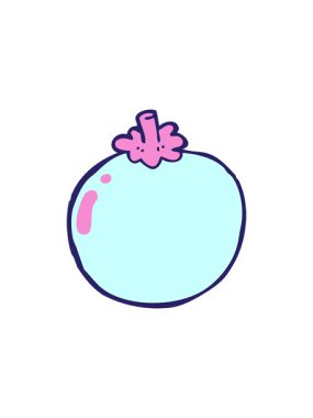 starburst effect animation of cartoon tomato design