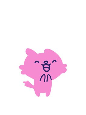 Yükselen ve yüzen küçük stresli kedi animasyonu