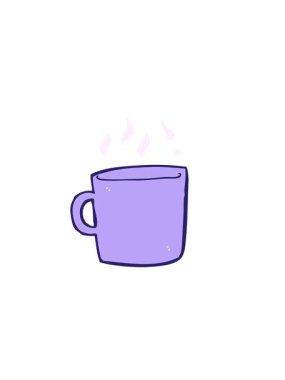 horizontally vibrating animation of hot cup of coffee