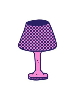 Karikatür karalama dekoratif lambanın titreyen hareketi.