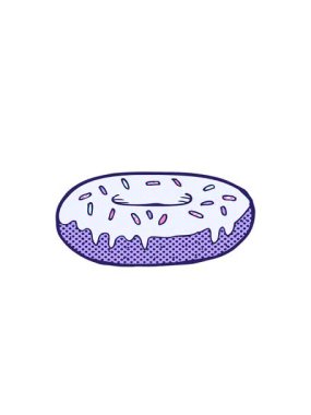 Çizgi film donut illüstrasyonunun hareketli animasyonu