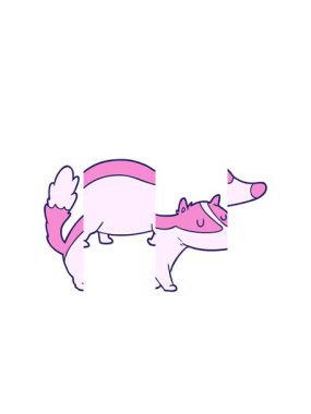 Porsuk çiziminin bölünmüş hareket animasyonu