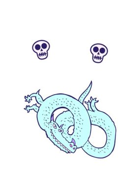 basit ejderhanın kafatası animasyonu