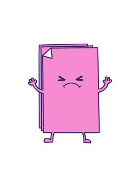 Dikkat çekici el çizimi çizgi film haç kağıt yığını.