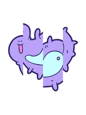 Çizgi film mikrop çiziminin bölünmüş hareket animasyonu