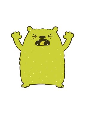 neon ayı çizgi film karakterinin renk animasyonu değişiyor